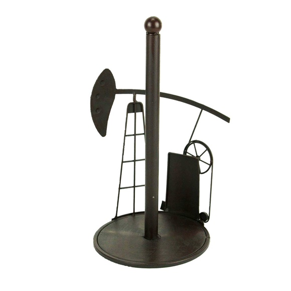 COPY - Rustic Metal Oil Derrick Paper Towel Holder - Picture 2 of 3